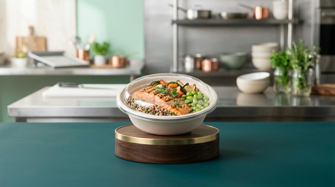 An emerging better-for-you product styled in a bright editorial healthcare-kitchen setting